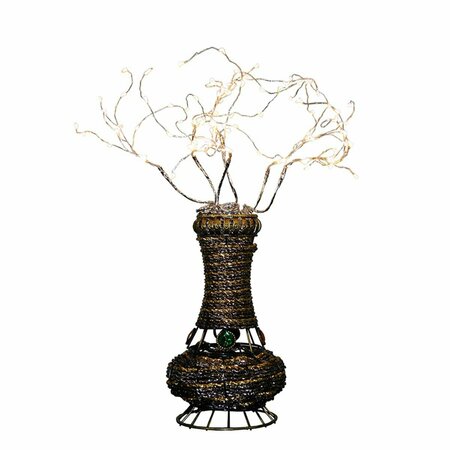 YHIOR 20 in. Copper Tree Wire Table Lamp With White Led YH1601848